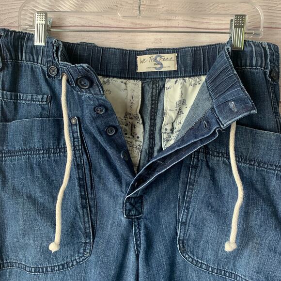 We The Free Free People Denim Jeans Cargo Utility Pants Drawstring Size S - Picture 9 of 14